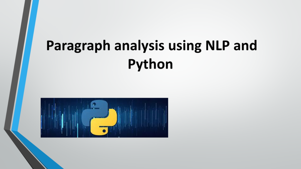 Paragraph analysis using NLP and Python