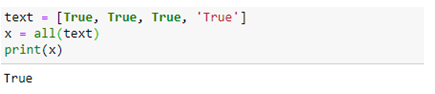 All() method in PythonBuilt in Function