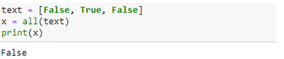 All() method in PythonBuilt in Function