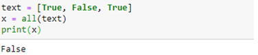All() method in PythonBuilt in Function