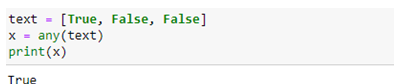 Any() method in PythonBuilt in Function