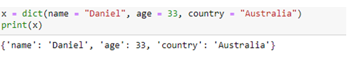 Dict () method in Python Built in Function