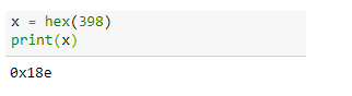 Hex () method in Python Built in Function