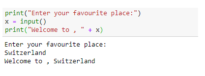 Input () method in Python Built in Function