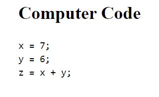 HTML Computercode